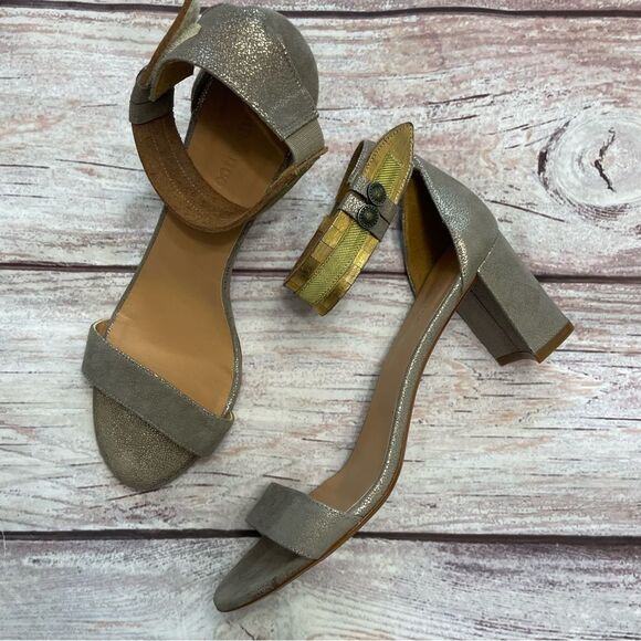 Sundance Twilight Zephyr Pewter Leather Suede Strappy Sandals Size 41 US 10 - Picture 3 of 11